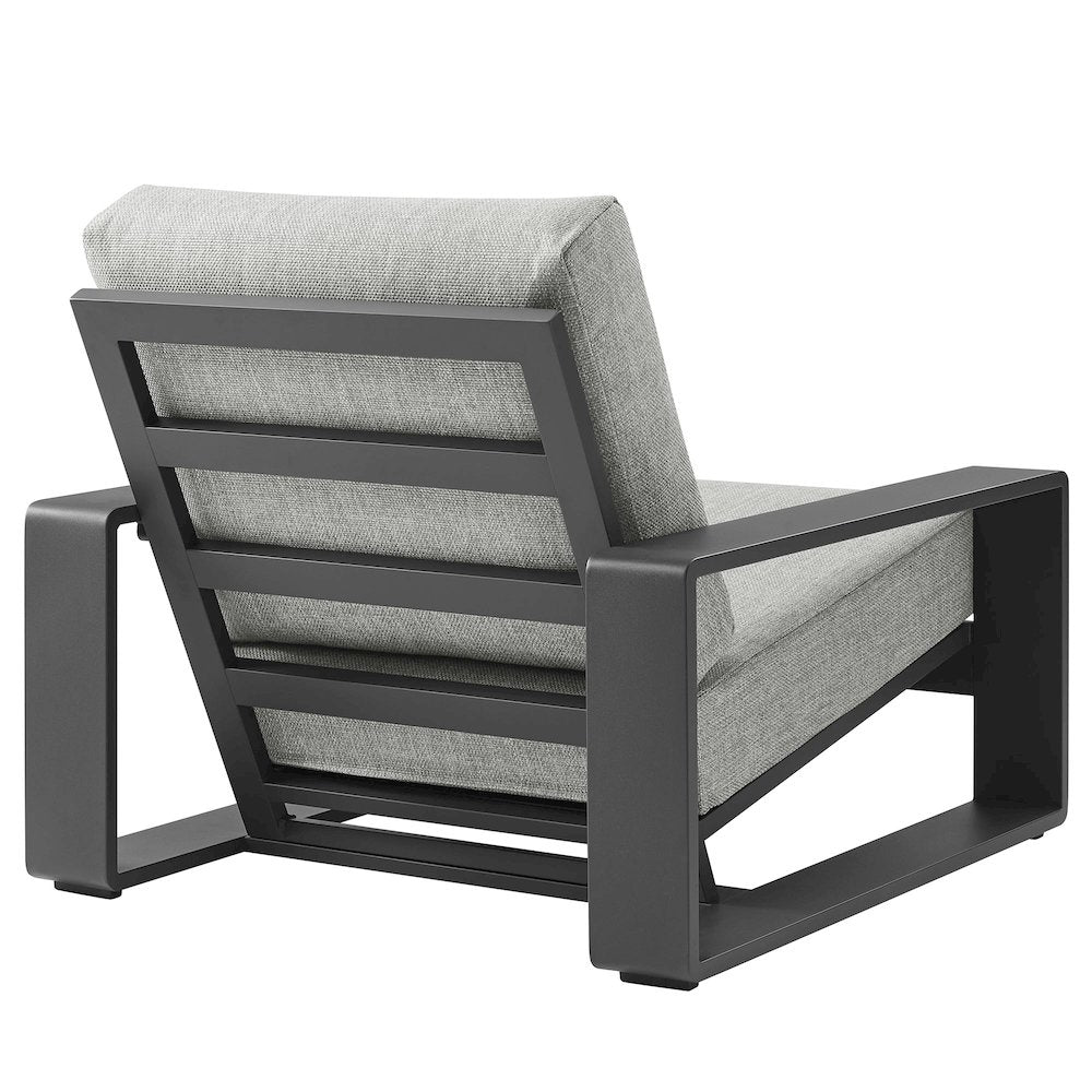 Lirienne Outdoor Patio Aluminum Faux Wood Armchairs Set of 2