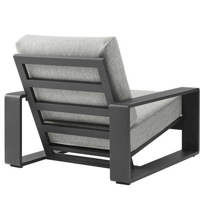 Lirienne Outdoor Patio Aluminum Faux Wood Armchairs Set of 2