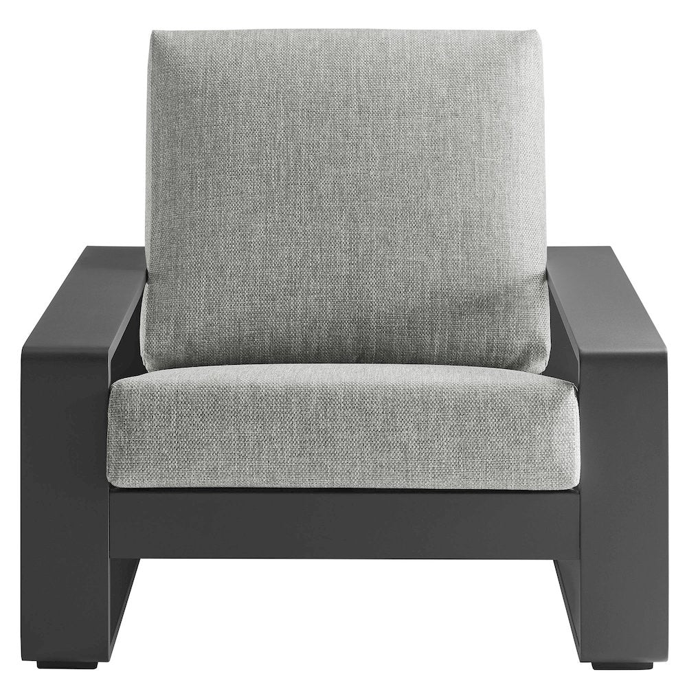 Lirienne Outdoor Patio Aluminum Faux Wood Armchairs Set of 2