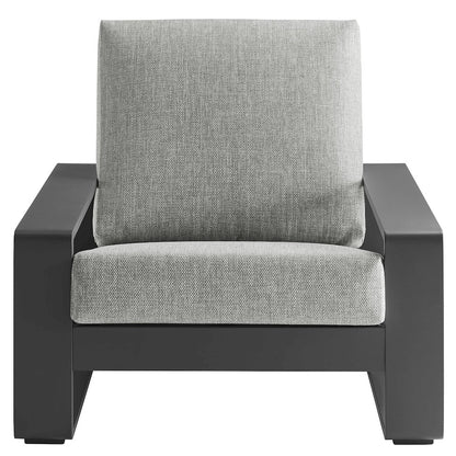 Lirienne Outdoor Patio Aluminum Faux Wood Armchairs Set of 2