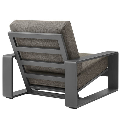 Lirienne Outdoor Patio Aluminum Faux Wood Armchairs Set of 2