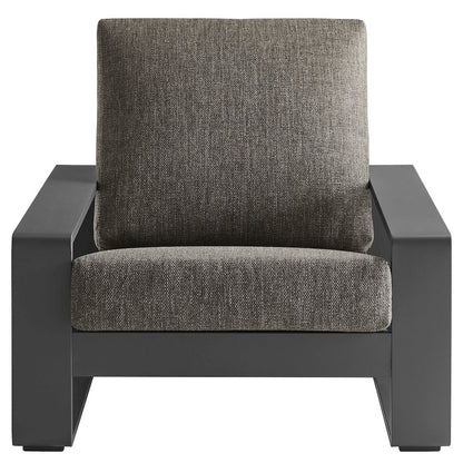 Lirienne Outdoor Patio Aluminum Faux Wood Armchairs Set of 2