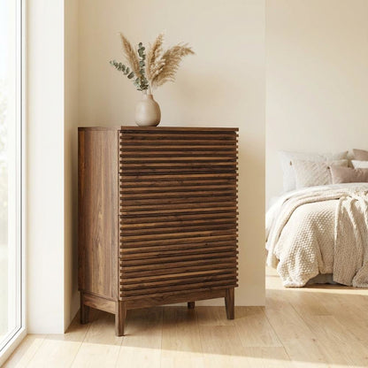 Brown 4-Drawer Chest with Modern Design and Durable Build
