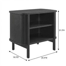 Nightstand with Open Storage in Black, for Bedroom Living Space