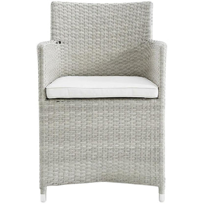 Set Of 2 Outdoor Wicker Lounge Chairs With Cushions And Armrests
