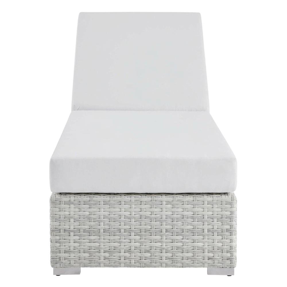 Outdoor Patio Chaise In Weather-Resistant Material With Cushioned Lounge Seat