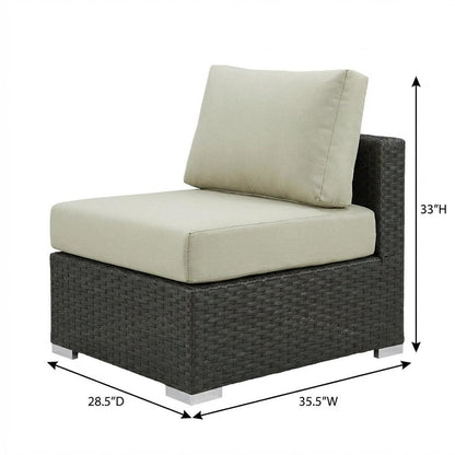 Armless Outdoor Lounge Chair With Cushioned Seat And Backrest