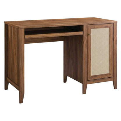 Modern Office Desk In Neutral Finish With Sturdy Construction