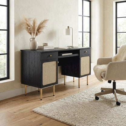 Office Desk With Sturdy Construction And Spacious Work Surface