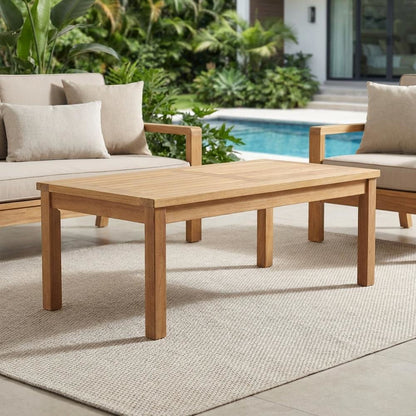 Teak Outdoor Coffee Table With Rectangular Design And Durable Finish