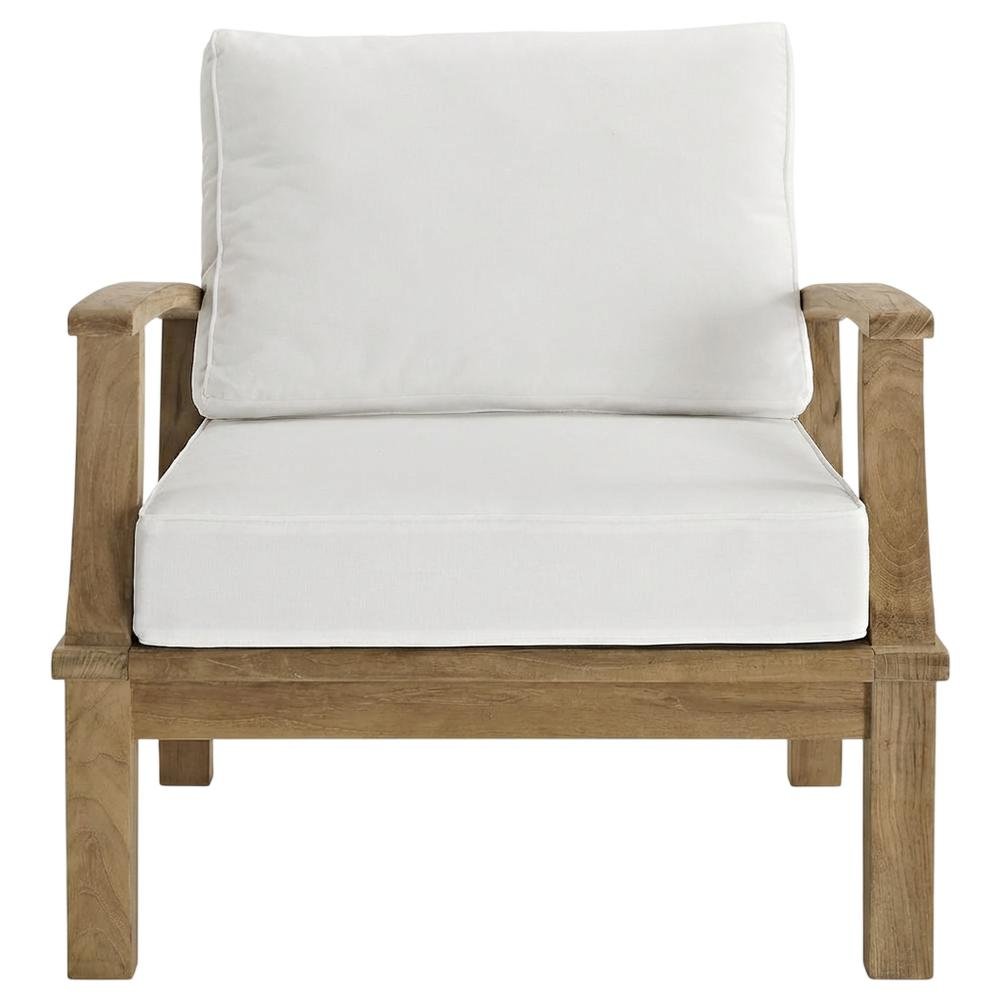 Teak Outdoor Patio Armchair With Cushions And Ergonomic Support