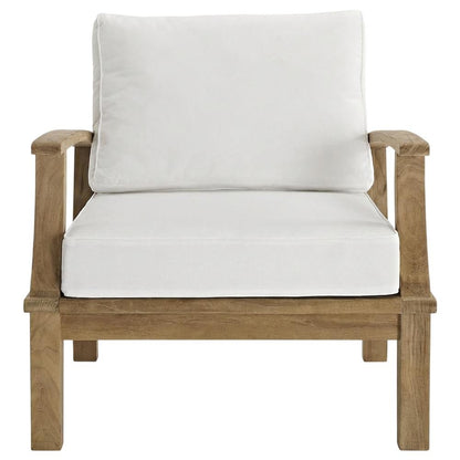 Teak Outdoor Patio Armchair With Cushions And Ergonomic Support