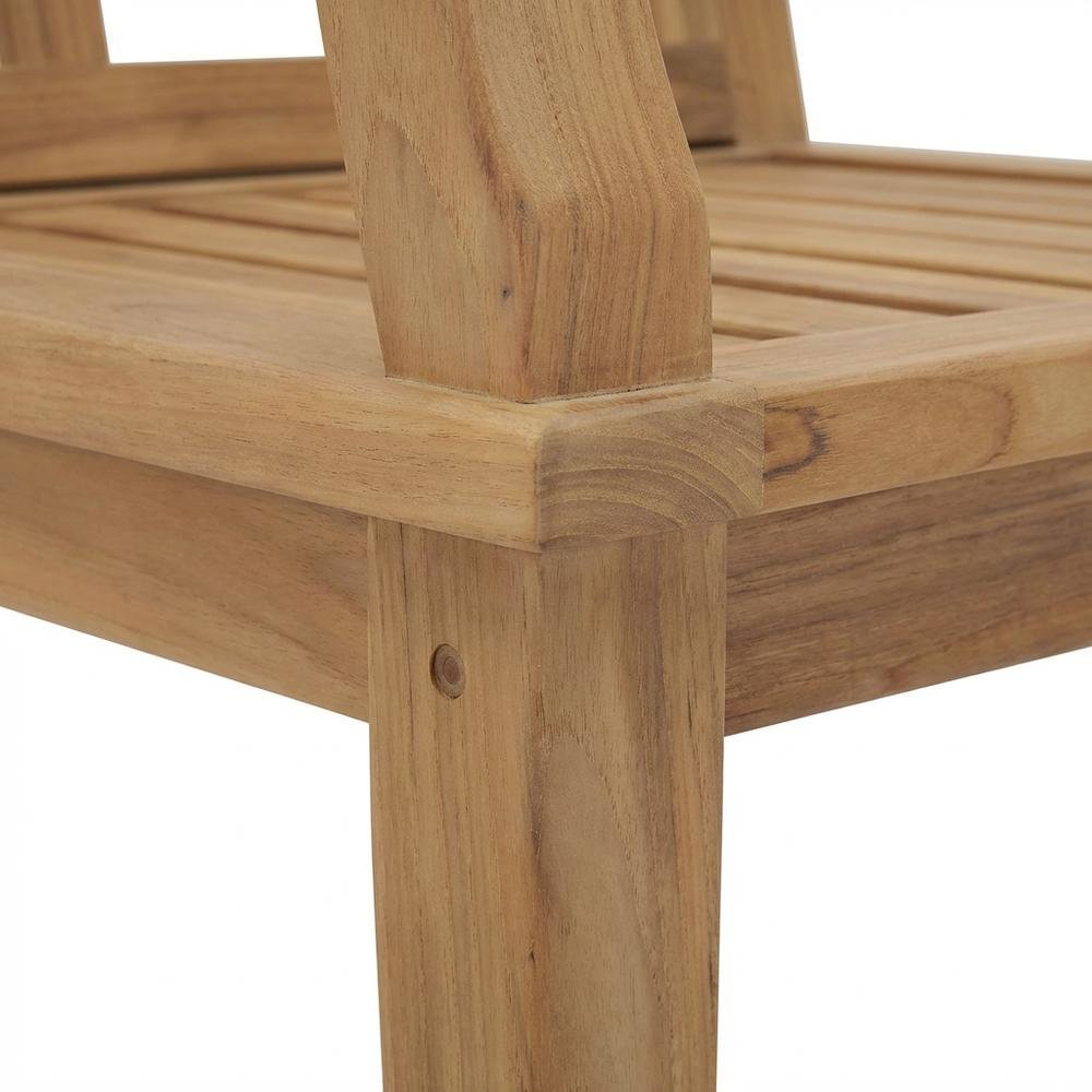 Outdoor Teak Armchair For Patio Lounge With Cushioned Seating