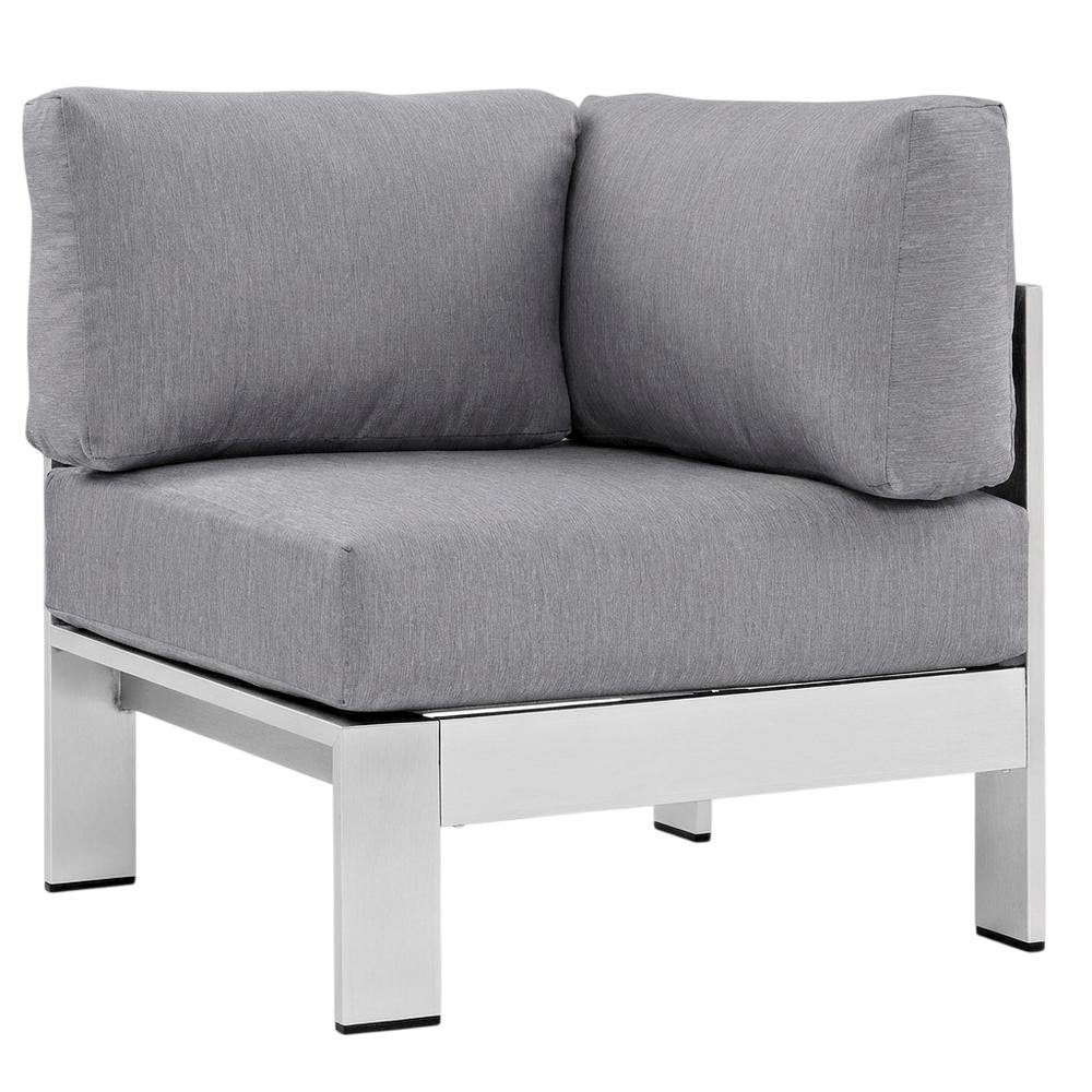 Aluminum Corner Sofa For Outdoor Patio With Backrest And Cushions