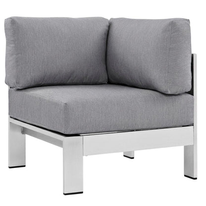 Aluminum Corner Sofa For Outdoor Patio With Backrest And Cushions