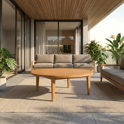 Teak Wood Outdoor Coffee Table With Durable Top And Elegant Design