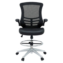 Vinyl Drafting Chair with Armrests and Adjustable Height for Office Use