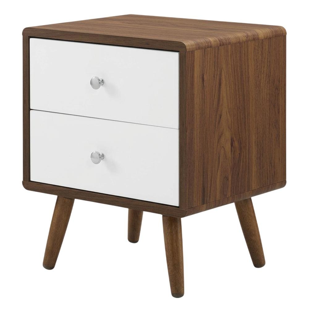 Nightstand with 2 Drawers and Compact Design