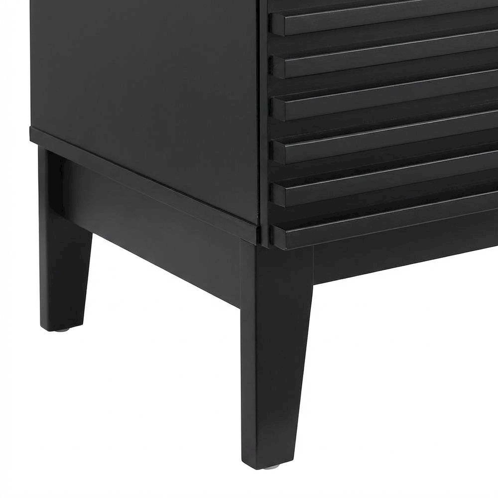 Black White 24-Inch Floor-Mount Bathroom Vanity with Ceramic Sink