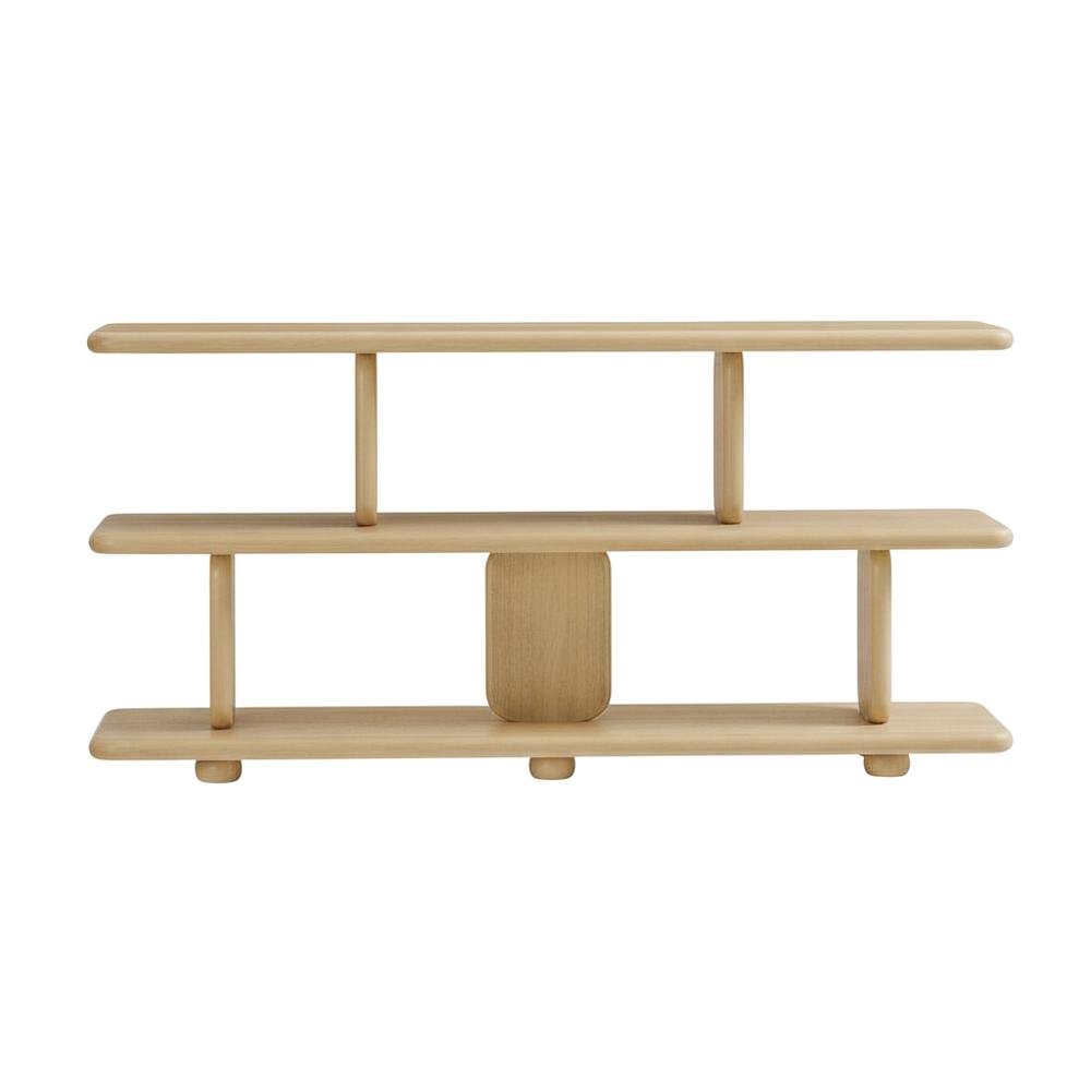 Wooden 2-Tier Bookshelf in Natural Finish with Sturdy Shelving