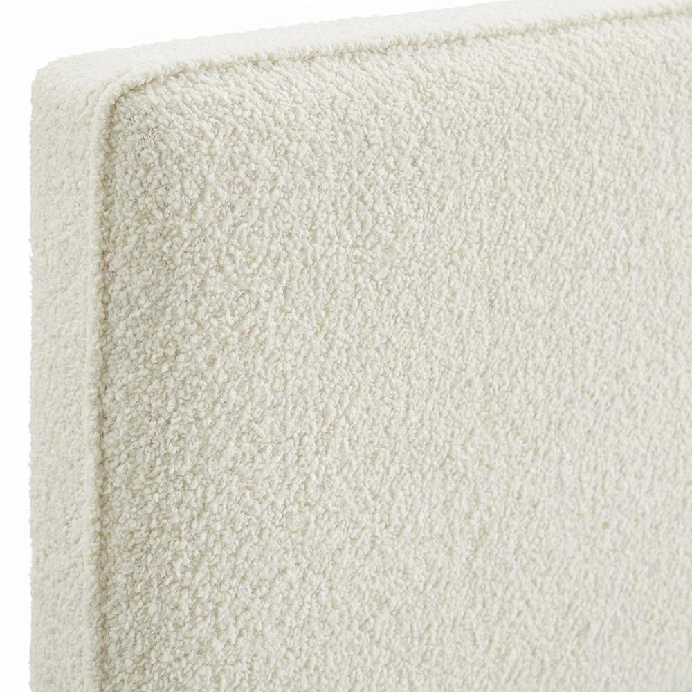 Boucle Fabric Queen Headboard in Neutral Tone, Plush Upholstery, Sturdy Frame