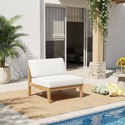 Outdoor Patio Teak Armless Lounge Chair For Garden And Patio