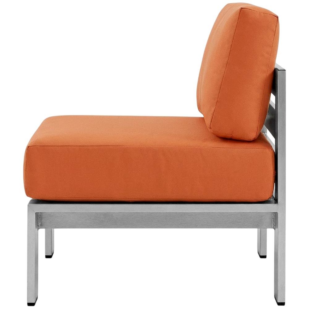 Outdoor Lounge Chair With Aluminum Frame And Armless Design