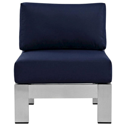 Aluminum Outdoor Lounge Chair With Armless Design And Comfortable Backrest