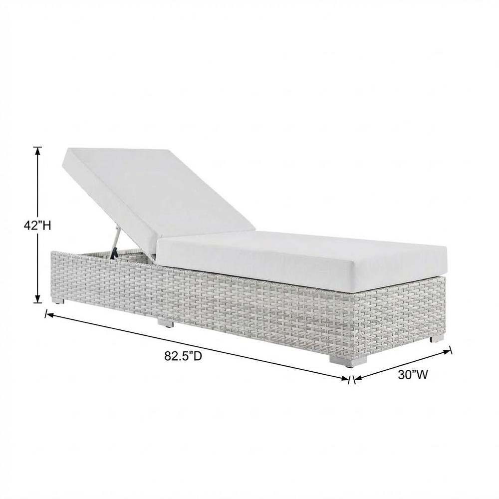 Outdoor Patio Chaise In Weather-Resistant Material With Cushioned Lounge Seat