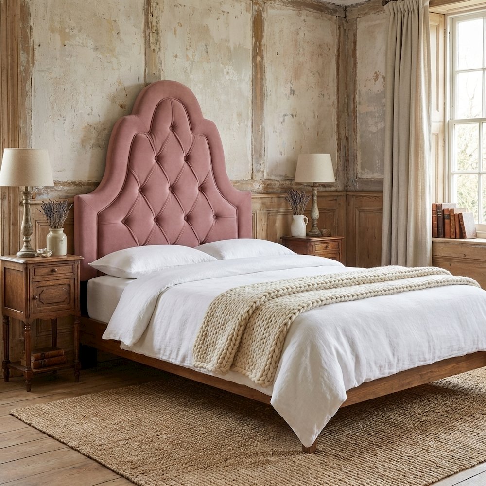 Tufted Twin Velvet Headboard in Performance Fabric with Soft Upholstery