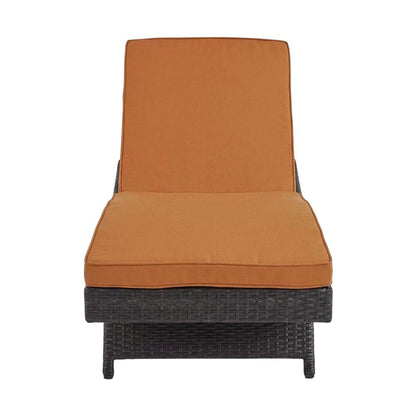 Outdoor Patio Chaise Set Of 2 With Cushioned Lounge Chairs For Garden, Poolside
