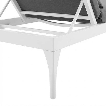 Outdoor Patio Chaise Lounge Chair In Sleek Design With Cushioned Seat