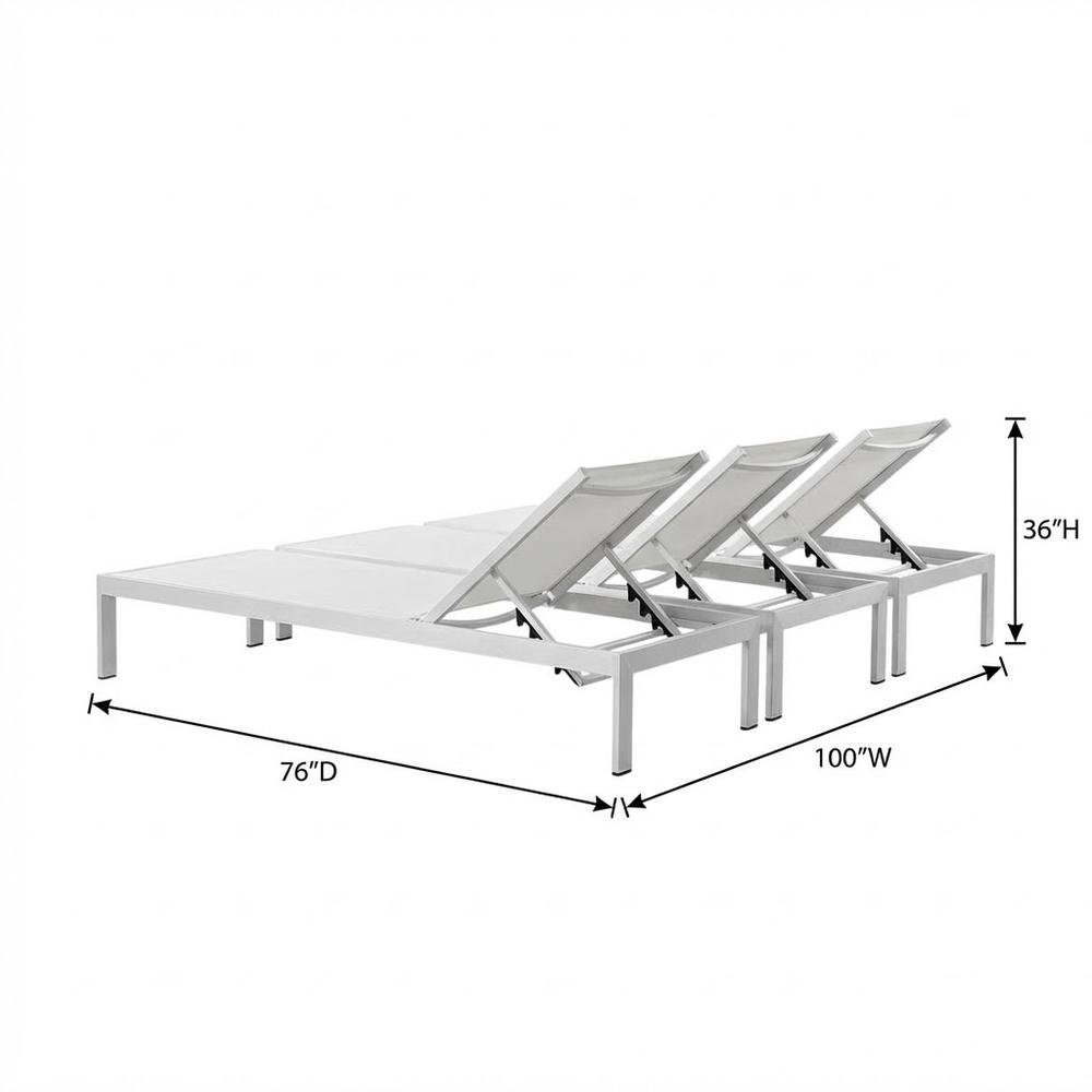 Set Of 4 Aluminum Outdoor Lounge Chairs With Weather-Resistant Design