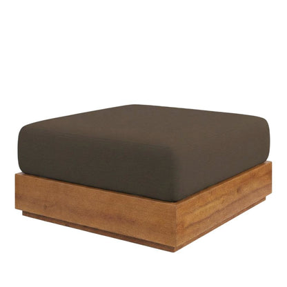Outdoor Patio Acacia Wood Ottoman With Sturdy Frame And Versatile Design