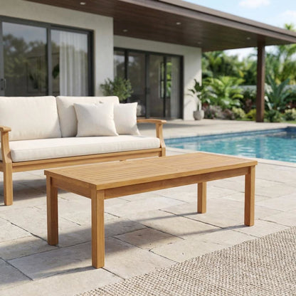 Teak Wood Outdoor Coffee Table with Durable Construction and Elegant Finish