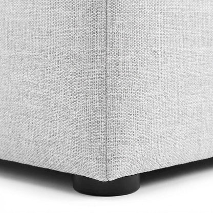 Square Woven Fabric Ottoman With Cushioned Top For Outdoor Seating