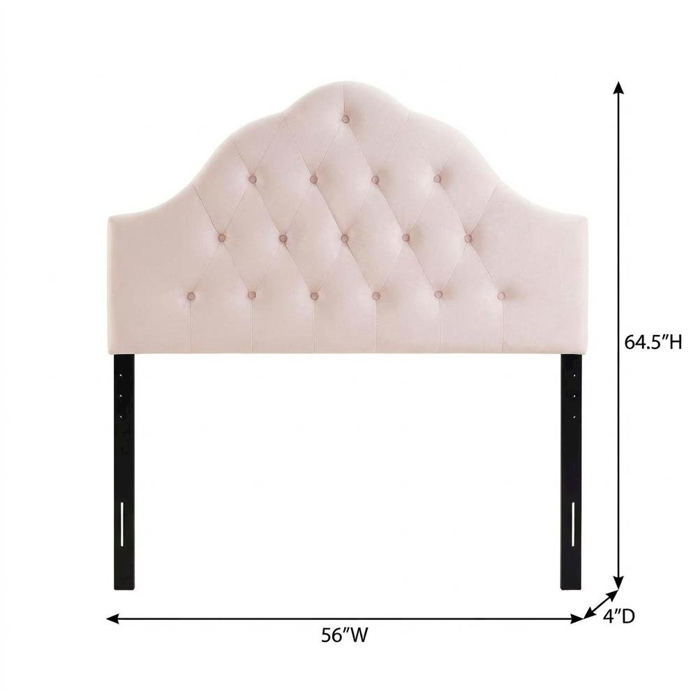 Diamond Tufted Velvet Full Headboard with Performance Fabric and Elegant Design