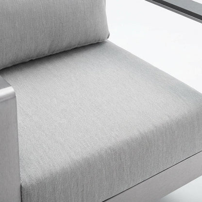 Aluminum Fabric Outdoor Patio Armchair With Cushioned Seating