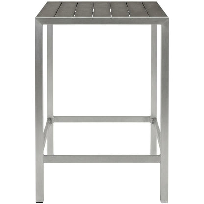 Aluminum Outdoor Bar Table With Square Top And Modern Design