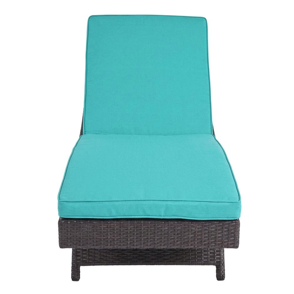 Outdoor Patio Chaise Set Of 2 With Cushioned Lounge Chairs For Garden, Backyard