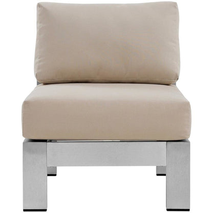 Aluminum Outdoor Lounge Chair With Armless Design And Weather-Resistant Finish