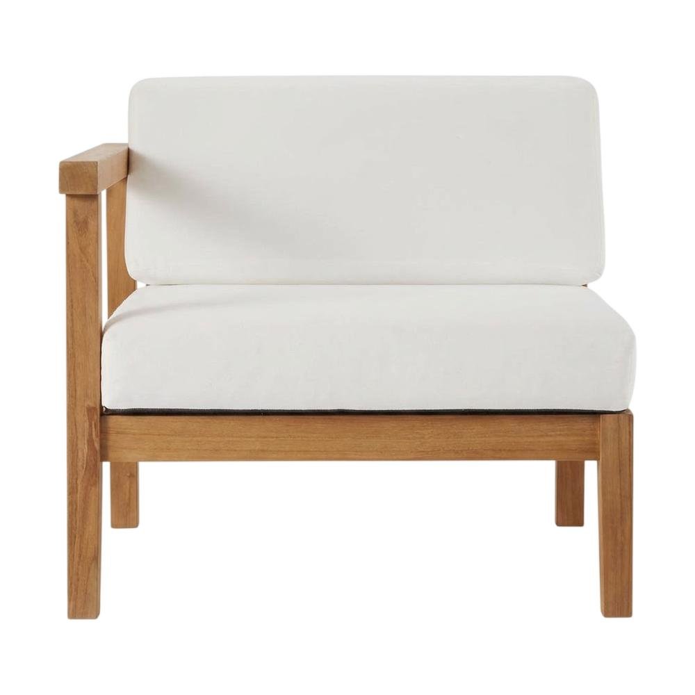 Outdoor Teak Wood Left-Arm Lounge Chair With Durable Construction