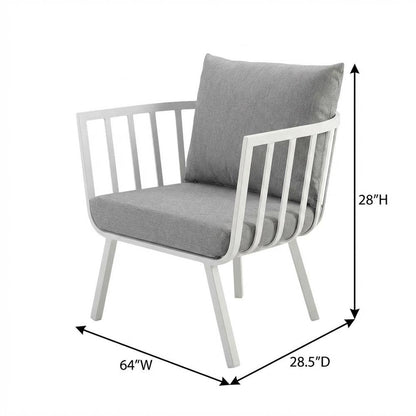 Aluminum Armchair Set Of 2 For Outdoor Lounge With Cushioned Seating