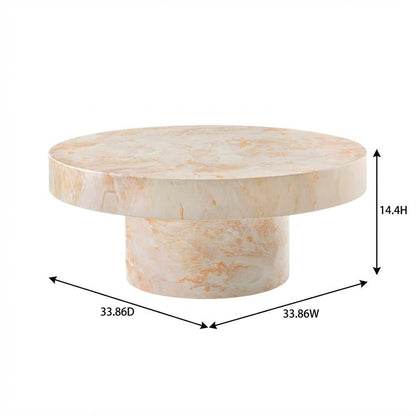 Round Concrete Outdoor Coffee Table With Weather-Resistant Design
