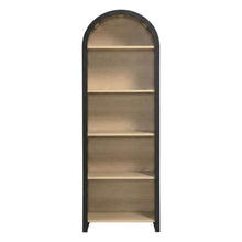 Arched Narrow Bookcase,Display Cabinet with Open Shelves Storage Cabinet, Black