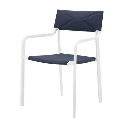Stackable Aluminum Dining Armchair For Outdoor Patio Lounge