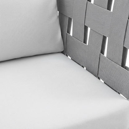 Outdoor Patio Aluminum Sectional Sofa Set With 3 Pieces