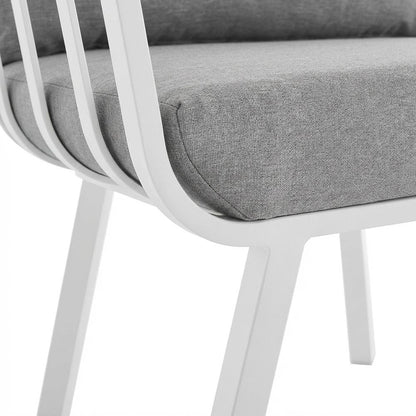 Outdoor Patio Aluminum Armchair With Cushioned Seat For Comfort