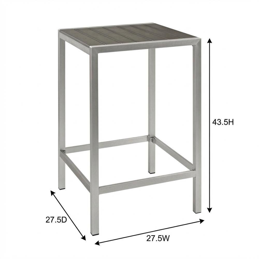 Aluminum Outdoor Bar Table With Square Top And Modern Design