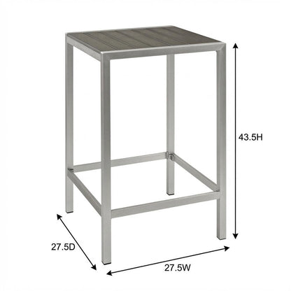 Aluminum Outdoor Bar Table With Square Top And Modern Design